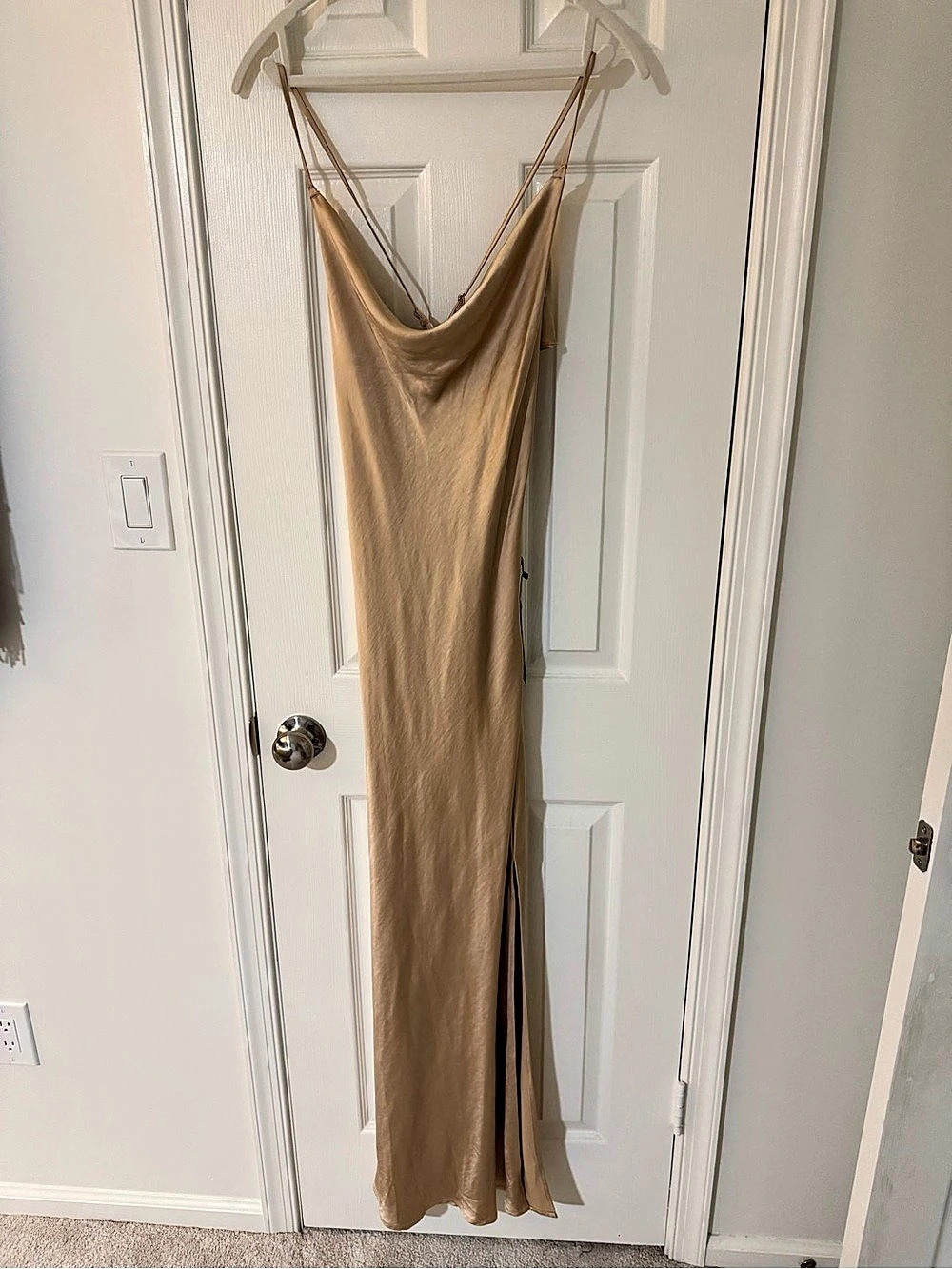 Nasty Gal Satin Maxi Dress in Brown Size US 6 NWT